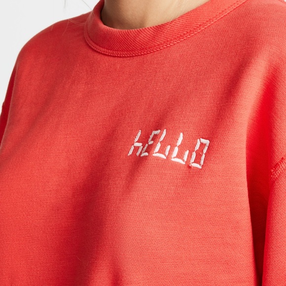 Rug and Bone dyed terry orange 🍊 sweatshirt with embroidered graphic. Size M - Picture 3 of 3